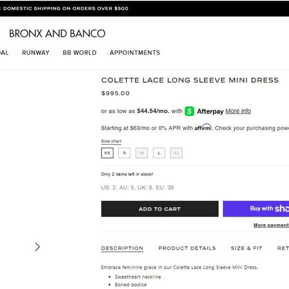 Bronx and Banco Colette Lace Long Sleeve Mini Dress - Picture 3 of 11